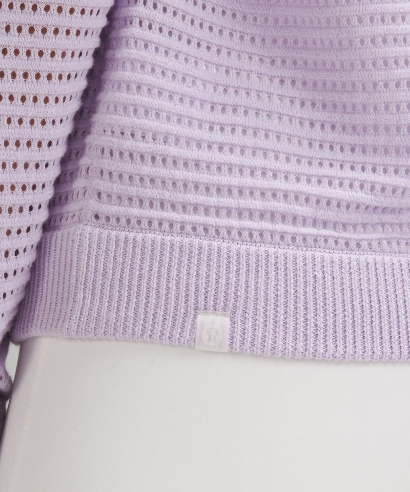 Lululemon Pointelle-Knit Cotton Sweater Lilac Ether Online Outlet Sale