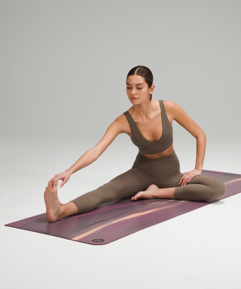 Lululemon The (Big) Mat 5mm *Made With FSC™ Certified Rubber Cyber Violet / Traverse Grey / Peach Bellini / Cyber Violet Online Outlet Sale