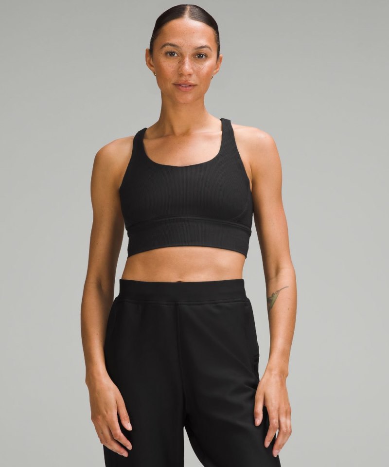Lululemon lululemon Energy Ribbed Longline Bra Medium Support, B–D Cups Black Online Outlet Sale