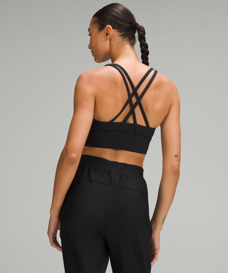Lululemon lululemon Energy Ribbed Longline Bra Medium Support, B–D Cups Black Online Outlet Sale