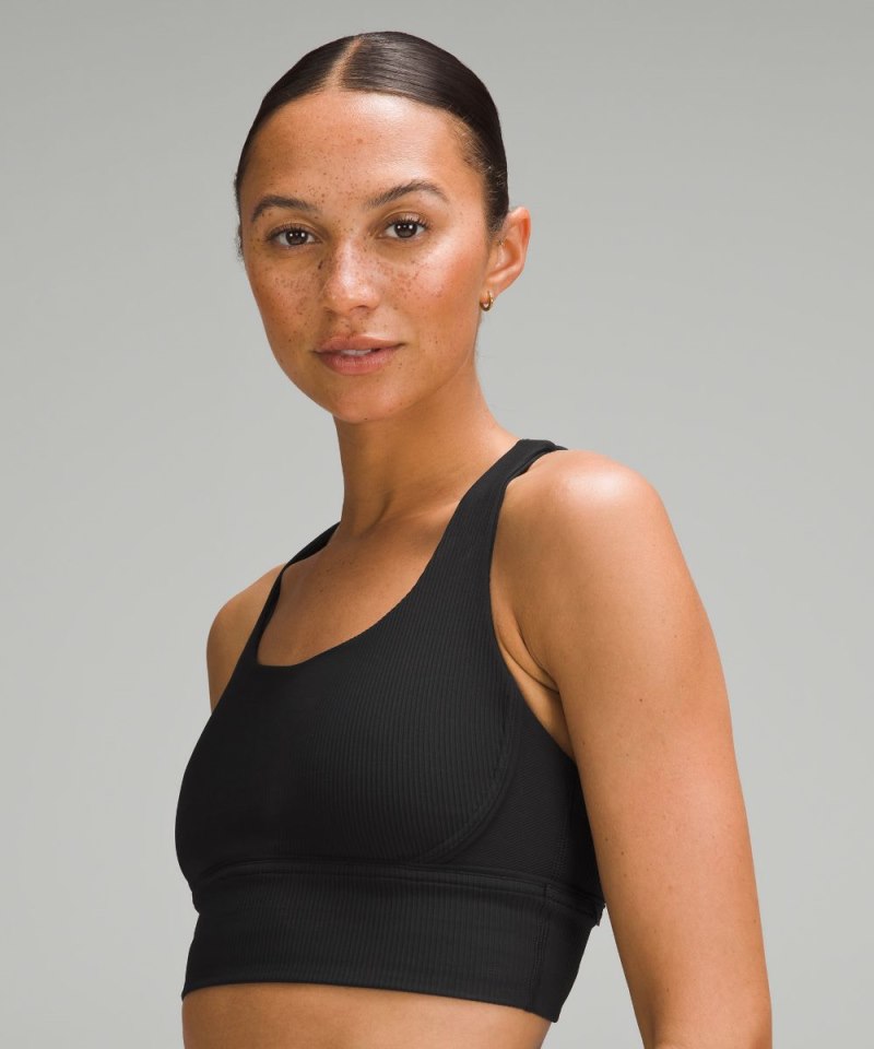 Lululemon lululemon Energy Ribbed Longline Bra Medium Support, B–D Cups Black Online Outlet Sale