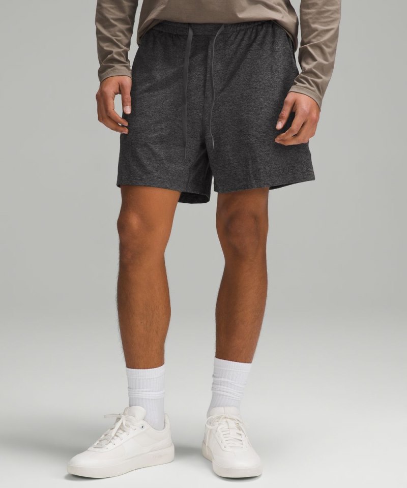 Lululemon Soft Jersey Short 5" Heathered Black / Heathered Graphite Grey Online Outlet Sale