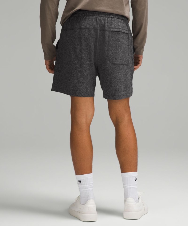 Lululemon Soft Jersey Short 5" Heathered Black / Heathered Graphite Grey Online Outlet Sale