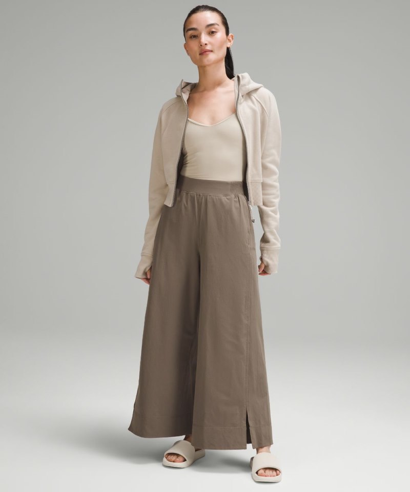 Lululemon Stretch Woven High-Rise Wide-Leg Cropped Pant Nomad Online Outlet Sale