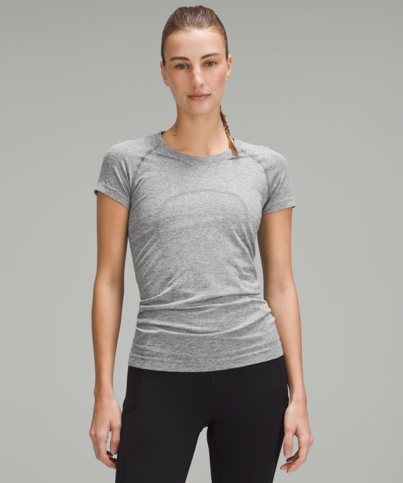 Lululemon Swiftly Tech Short-Sleeve Shirt 2.0 *Hip Length Slate / White Online Outlet Sale
