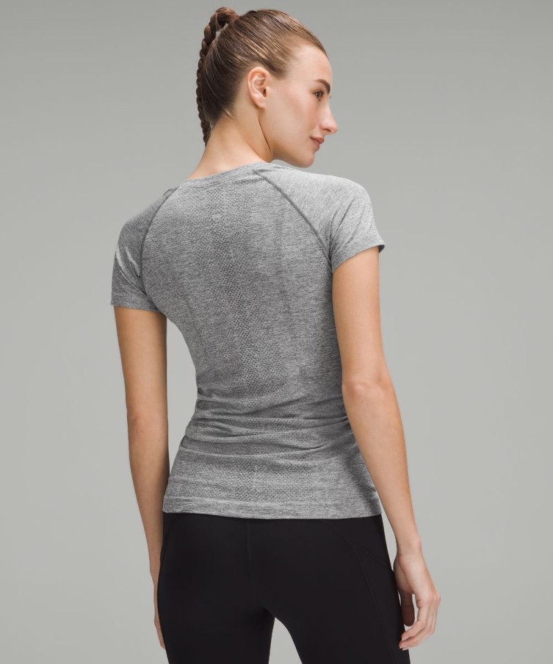 Lululemon Swiftly Tech Short-Sleeve Shirt 2.0 *Hip Length Slate / White Online Outlet Sale