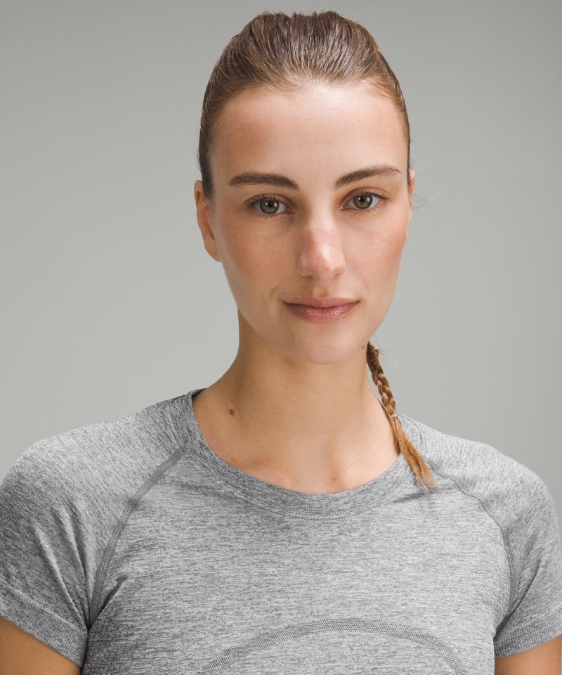 Lululemon Swiftly Tech Short-Sleeve Shirt 2.0 *Hip Length Slate / White Online Outlet Sale
