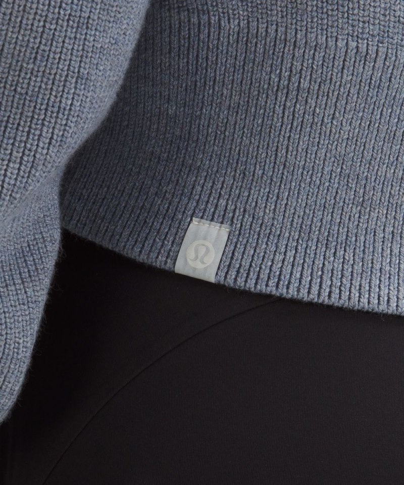 Lululemon Collared Merino Wool-Blend Sweater Heathered Belgian Blue Online Outlet Sale