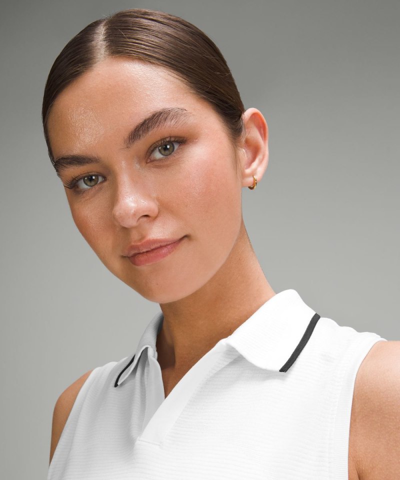 Lululemon Swiftly Tech Sleeveless Polo Shirt *Colour Tip White / White / Black Online Outlet Sale