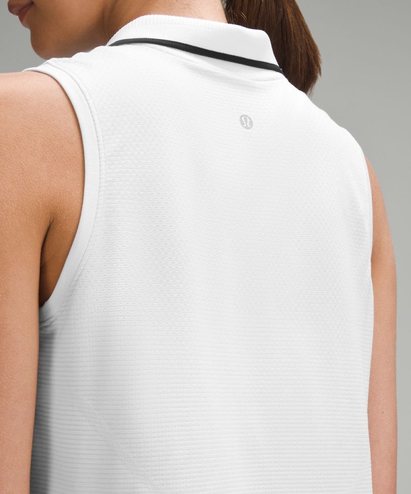 Lululemon Swiftly Tech Sleeveless Polo Shirt *Colour Tip White / White / Black Online Outlet Sale