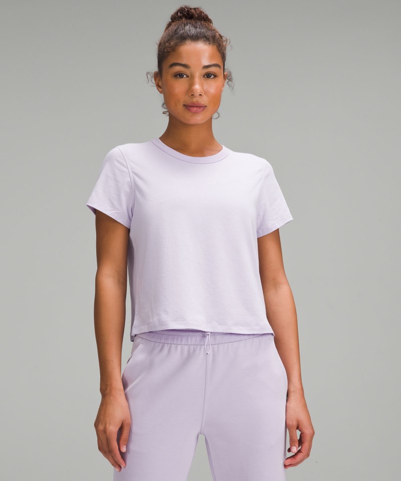 Lululemon Classic-Fit Cotton-Blend T-Shirt Lilac Ether Online Outlet Sale