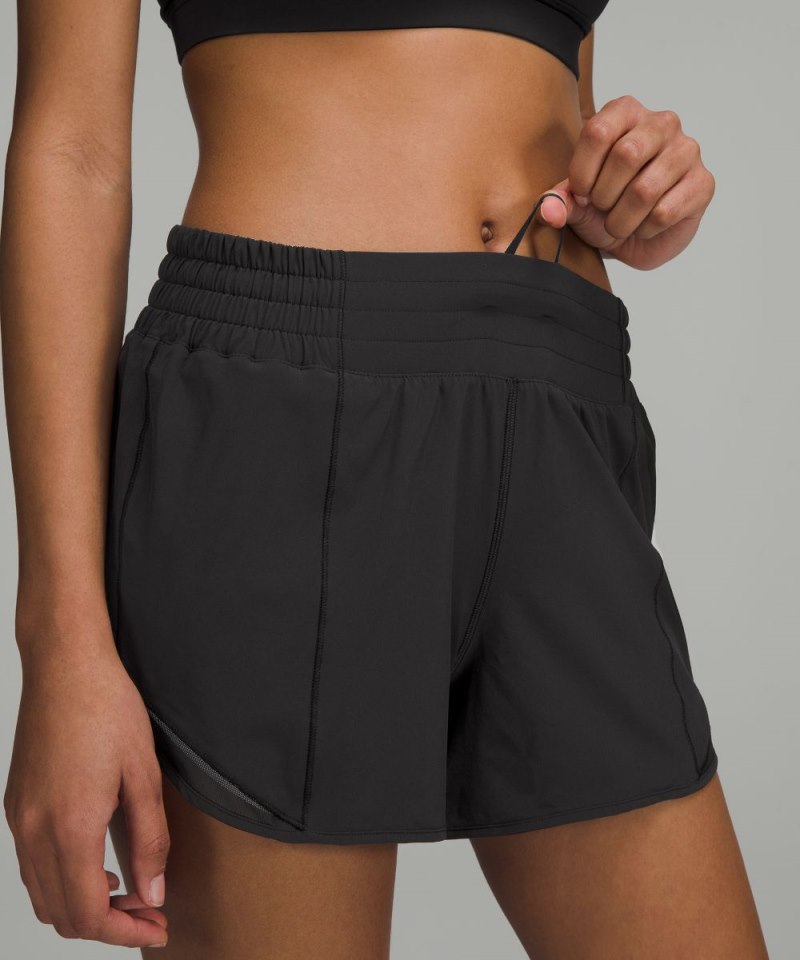 Lululemon Hotty Hot High-Rise Lined Short 4" Black Online Outlet Sale