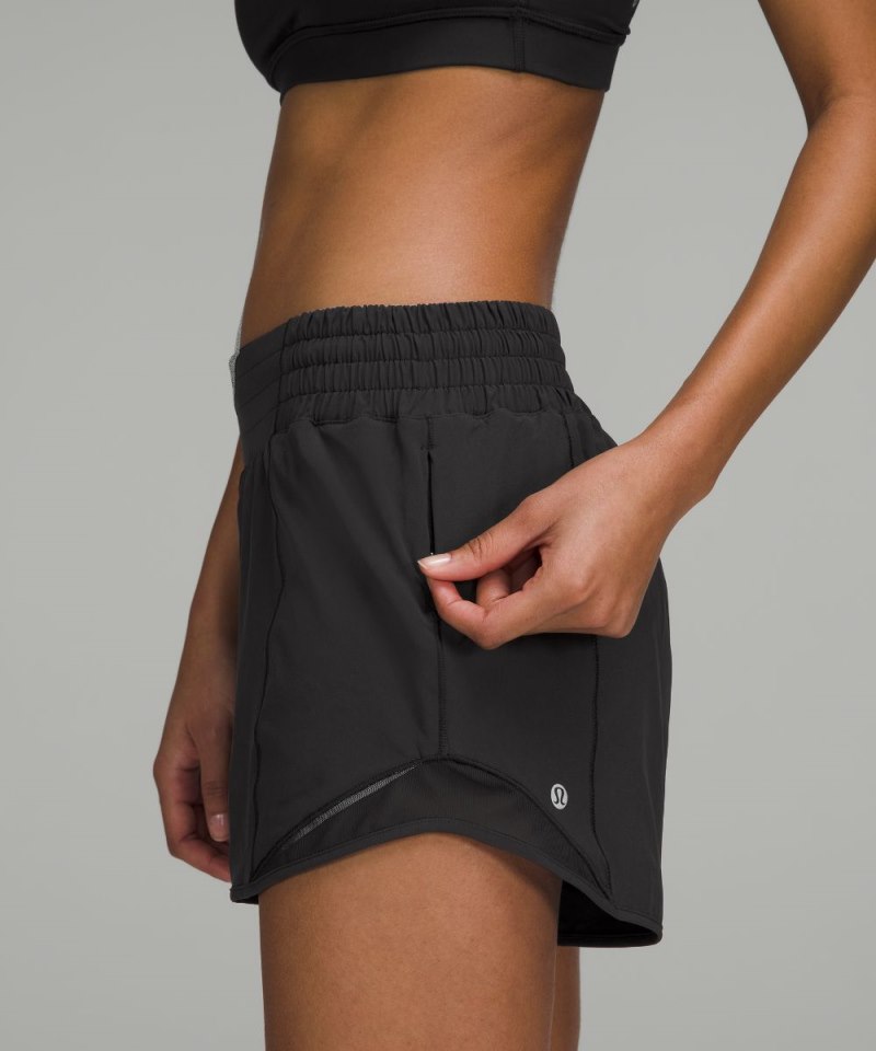 Lululemon Hotty Hot High-Rise Lined Short 4" Black Online Outlet Sale