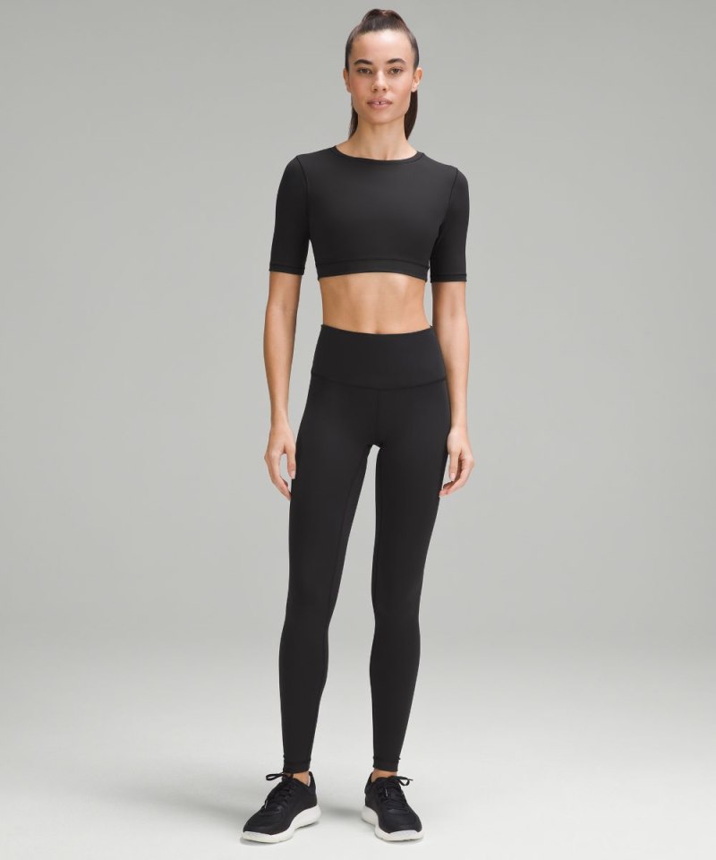 Lululemon Wunder Train Super-Cropped T-Shirt Black Online Outlet Sale