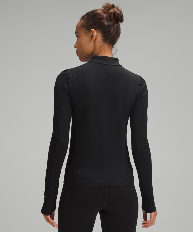 Lululemon Merino Wool-Blend Base Layer Half Zip Black Online Outlet Sale