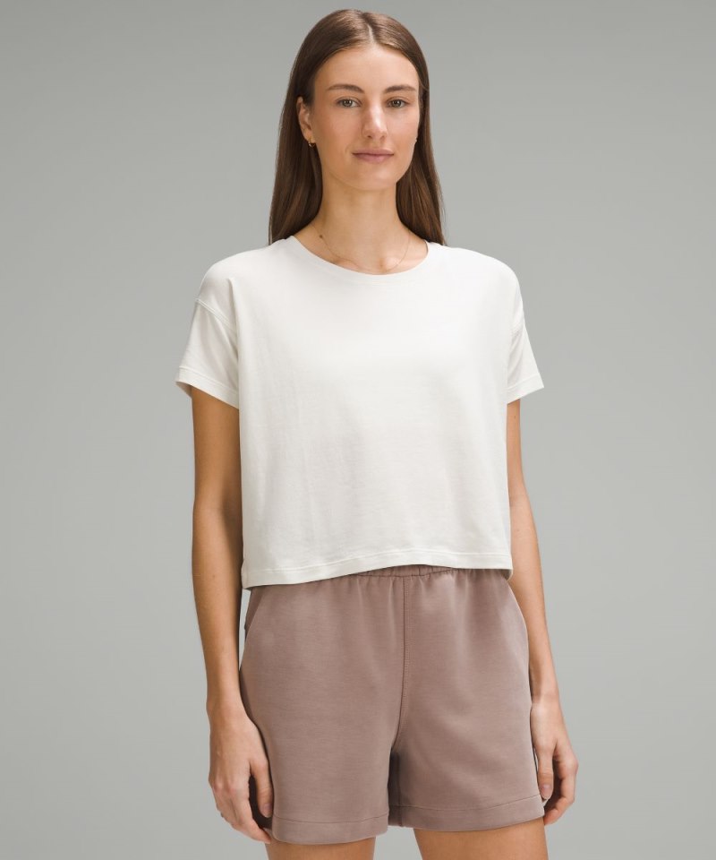 Lululemon Cates Cropped T-Shirt Bone Online Outlet Sale