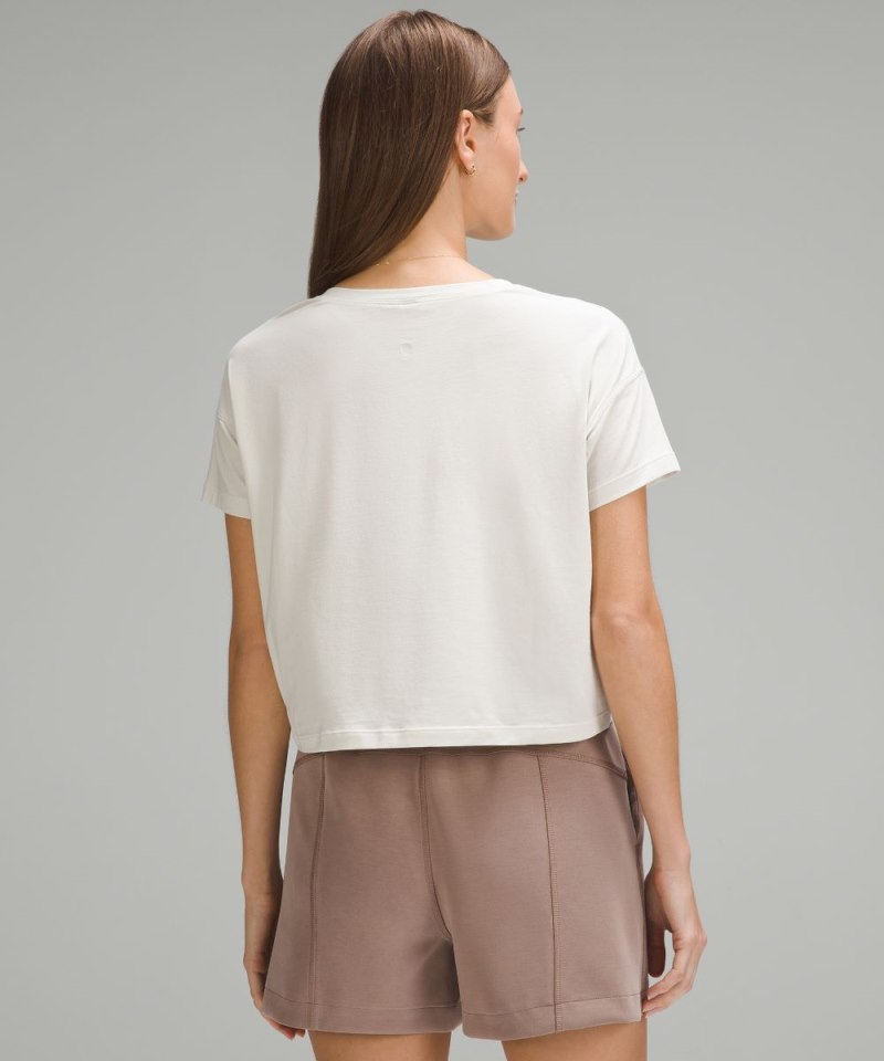 Lululemon Cates Cropped T-Shirt Bone Online Outlet Sale