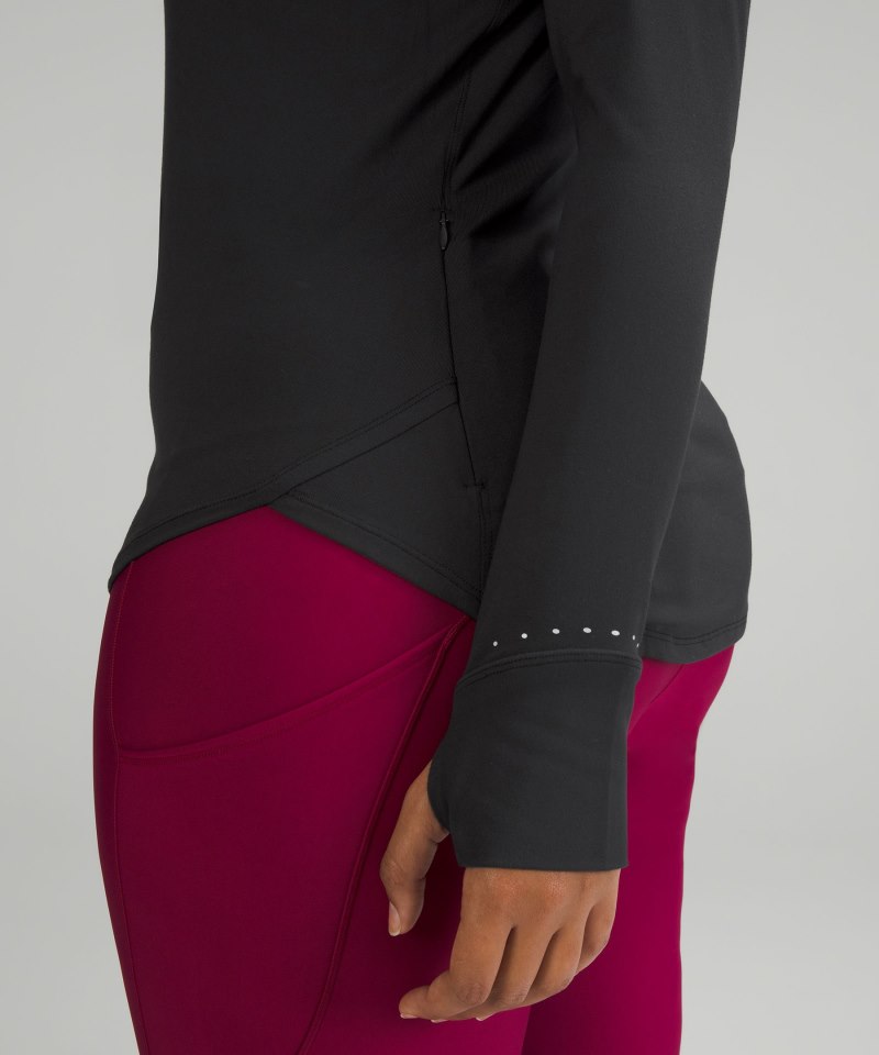 Lululemon Rulu Running Long-Sleeve Mock-Neck Shirt Black Online Outlet Sale
