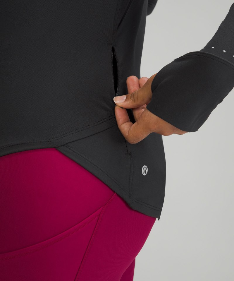 Lululemon Rulu Running Long-Sleeve Mock-Neck Shirt Black Online Outlet Sale