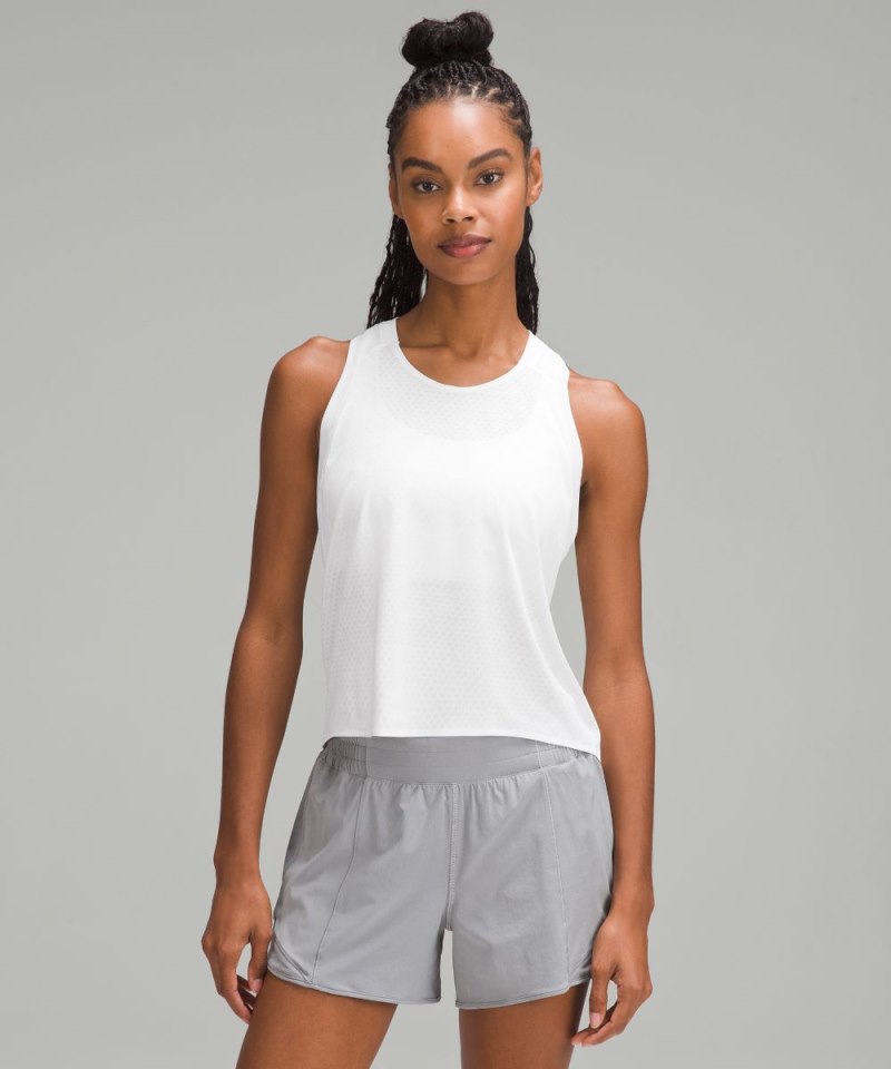 Lululemon Fast and Free Race Length Tank Top White Online Outlet Sale