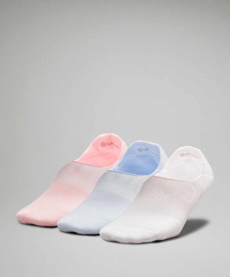 Lululemon Women's Power Stride No-Show Socks with Active Grip *3 Pack White / Windmill / Strawberry Milkshake Online Outlet Sale