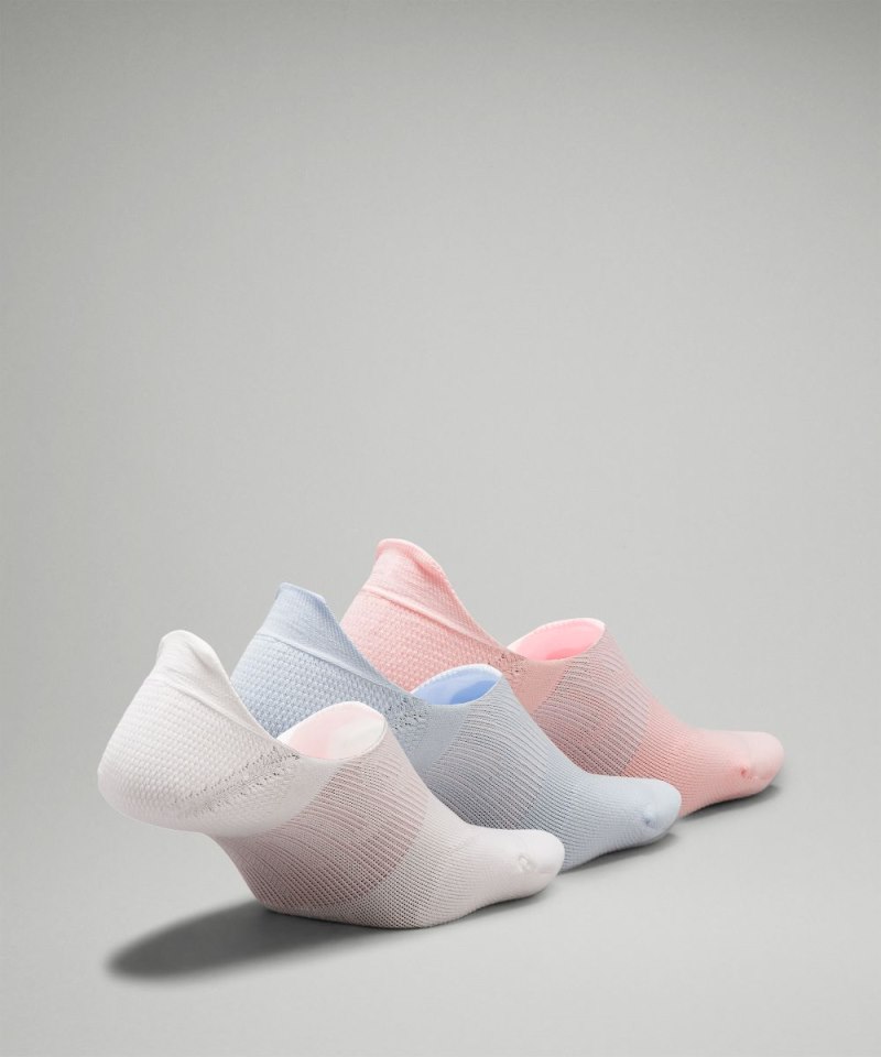 Lululemon Women's Power Stride No-Show Socks with Active Grip *3 Pack White / Windmill / Strawberry Milkshake Online Outlet Sale