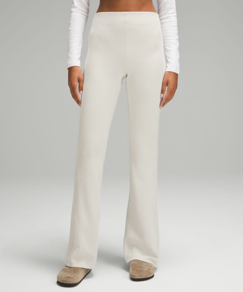 Lululemon Brushed Softstreme Ribbed Zip Flared Pant 32.5" Bone Online Outlet Sale