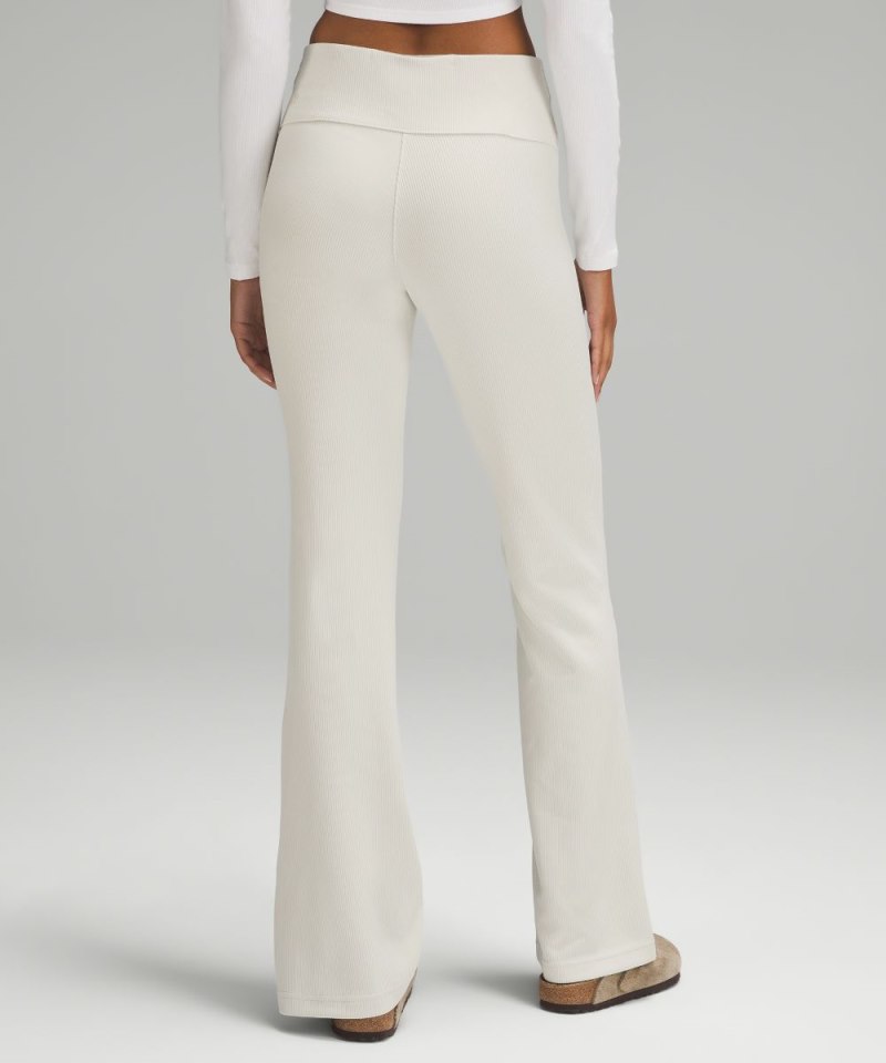 Lululemon Brushed Softstreme Ribbed Zip Flared Pant 32.5" Bone Online Outlet Sale