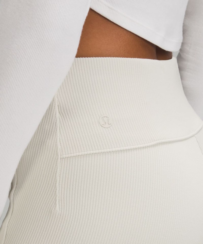 Lululemon Brushed Softstreme Ribbed Zip Flared Pant 32.5" Bone Online Outlet Sale