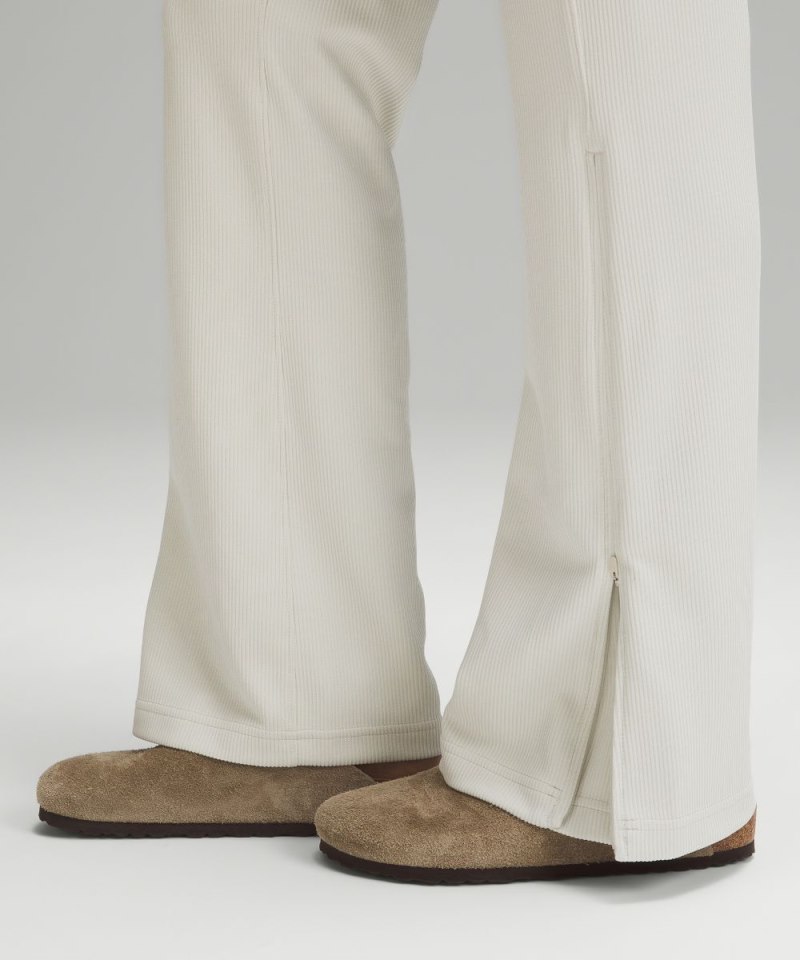 Lululemon Brushed Softstreme Ribbed Zip Flared Pant 32.5" Bone Online Outlet Sale