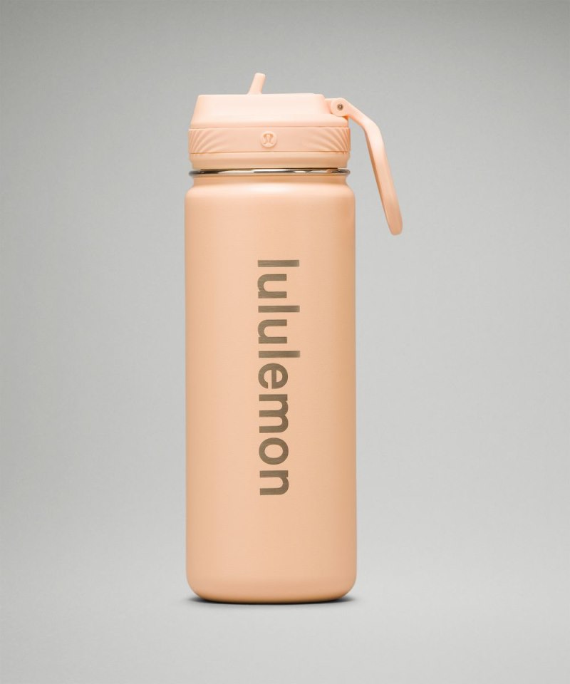 Lululemon Back to Life Sport Bottle 18oz *Straw Lid Peach Bellini Online Outlet Sale