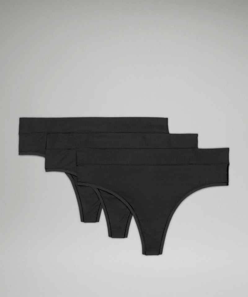 Lululemon UnderEase High-Rise Thong Underwear *3 Pack Black Online Outlet Sale