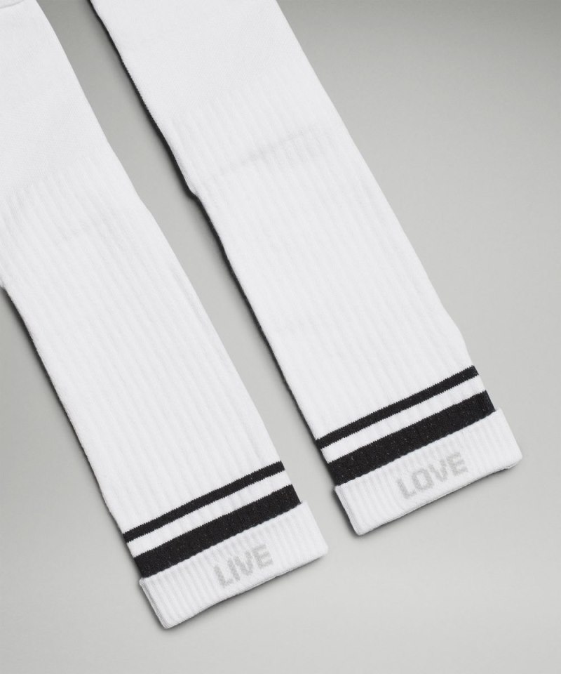 Lululemon Men's Daily Stride Ribbed Comfort Crew Socks *3 Pack White / Black Online Outlet Sale