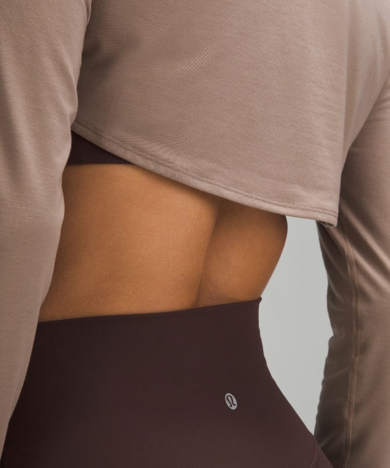 Lululemon Long-Sleeve Crewneck Shrug Taupetastic Online Outlet Sale