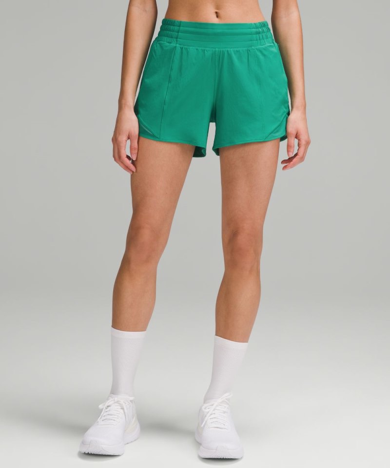 Lululemon Hotty Hot High-Rise Lined Short 4" Cascadia Green Online Outlet Sale