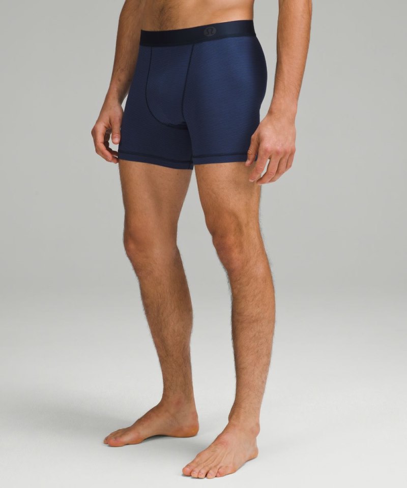 Lululemon Always In Motion Boxer 5" Jumie Stripe Gatsby Blue True Navy Online Outlet Sale