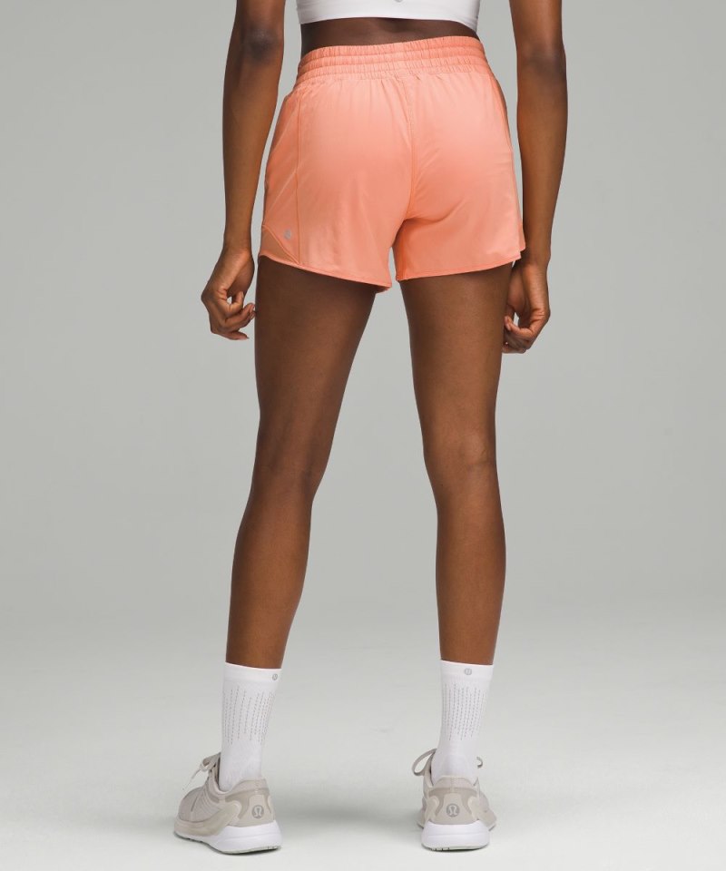 Lululemon Hotty Hot High-Rise Lined Short 4" Coral Kiss Online Outlet Sale