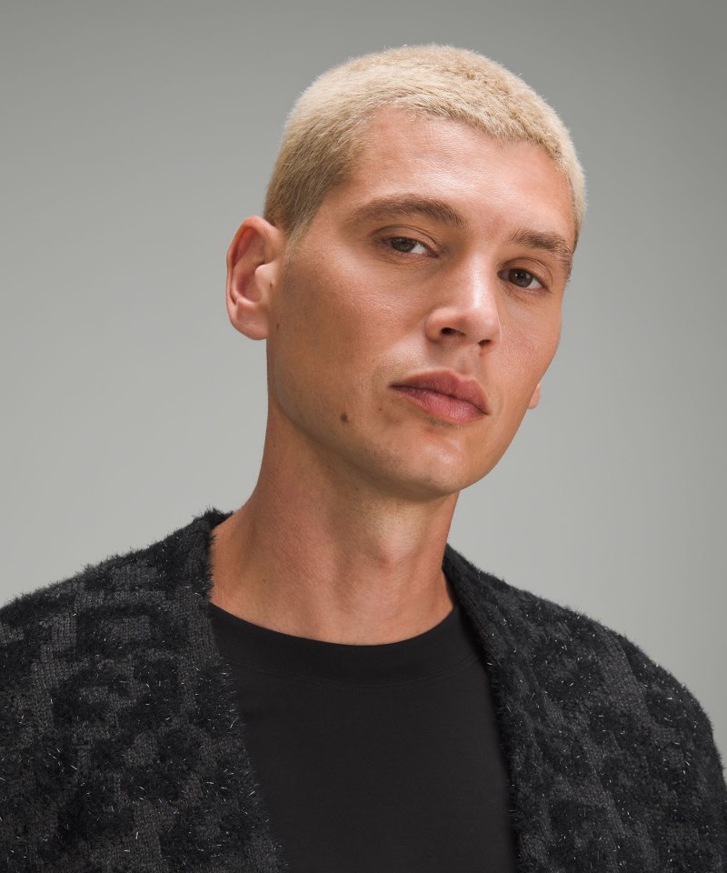 Lululemon Wool-Blend Jacquard Cardigan Knit Leopard Graphite Grey Black Online Outlet Sale