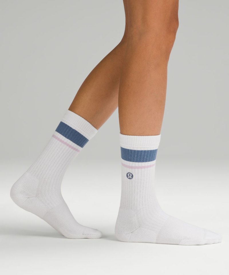 Lululemon Women's Daily Stride Ribbed Comfort Crew Socks *Stripe #N / A Online Outlet Sale