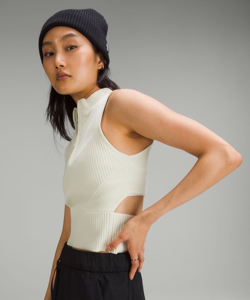 Lululemon Open Back Half-Zip Sweater Bone Online Outlet Sale
