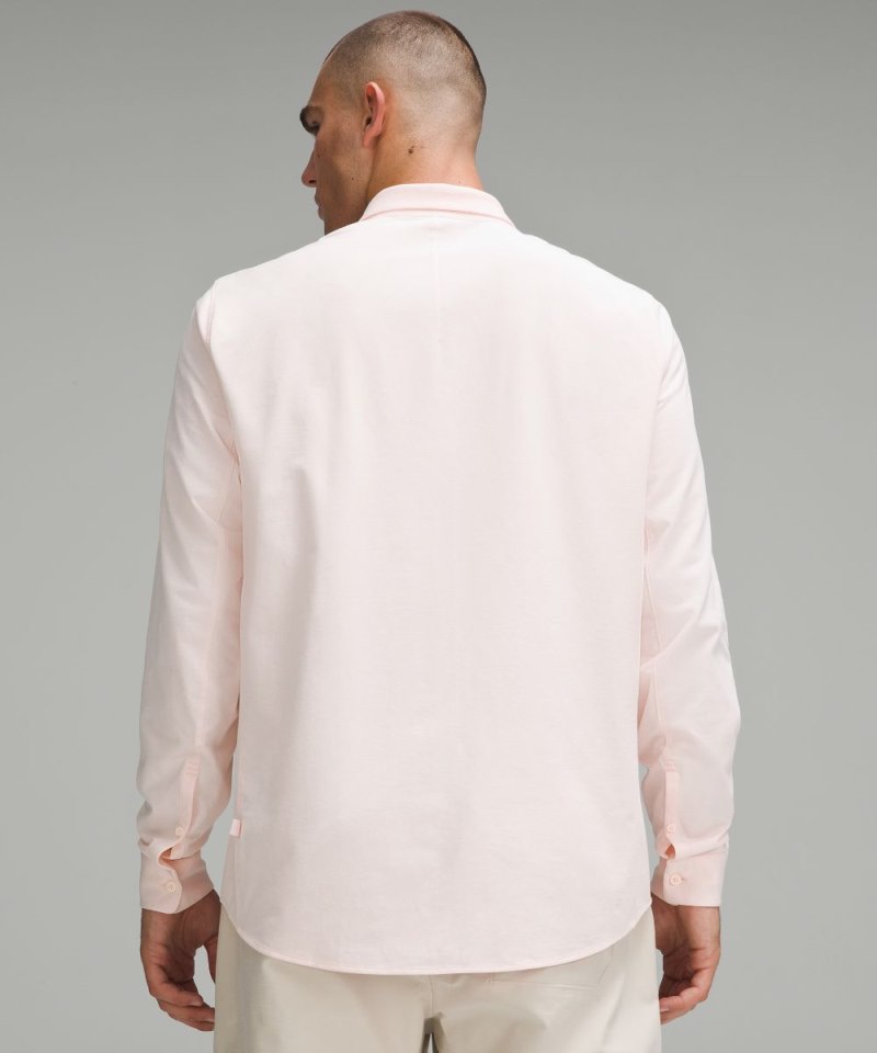 Lululemon Commission Long-Sleeve Shirt *Oxford Strawberry Milkshake / White Online Outlet Sale
