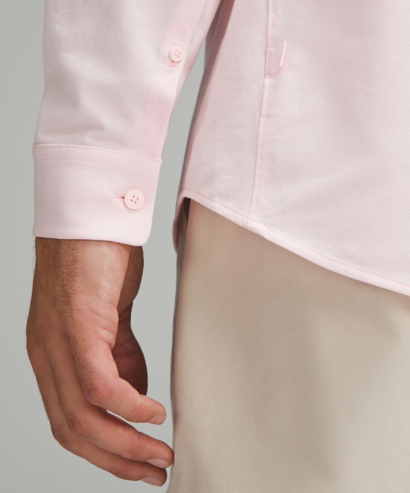 Lululemon Commission Long-Sleeve Shirt *Oxford Strawberry Milkshake / White Online Outlet Sale