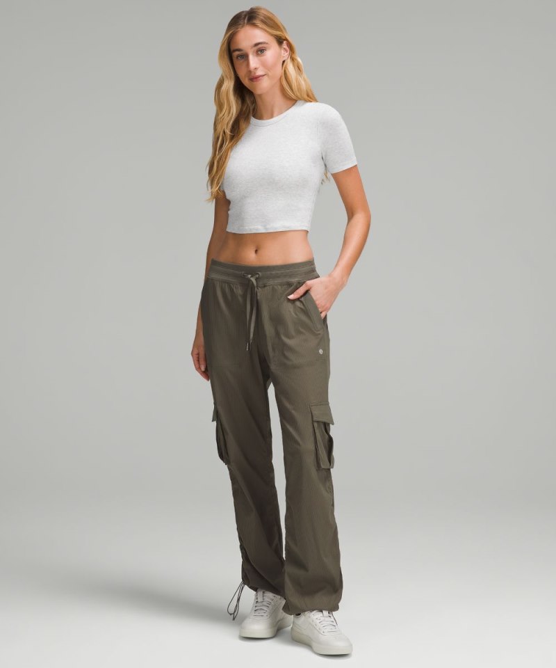 Lululemon Hold Tight Straight Hem Cropped T-Shirt Heathered Core Ultra Light Grey Online Outlet Sale