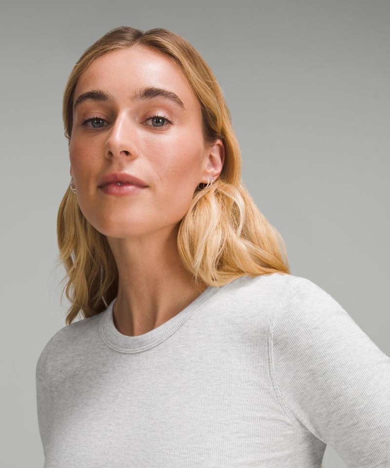 Lululemon Hold Tight Straight Hem Cropped T-Shirt Heathered Core Ultra Light Grey Online Outlet Sale
