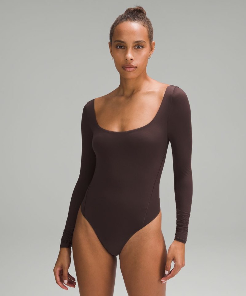 Lululemon Wundermost Ultra-Soft Nulu Square-Neck Long-Sleeve Bodysuit Espresso (not available) Online Outlet Sale