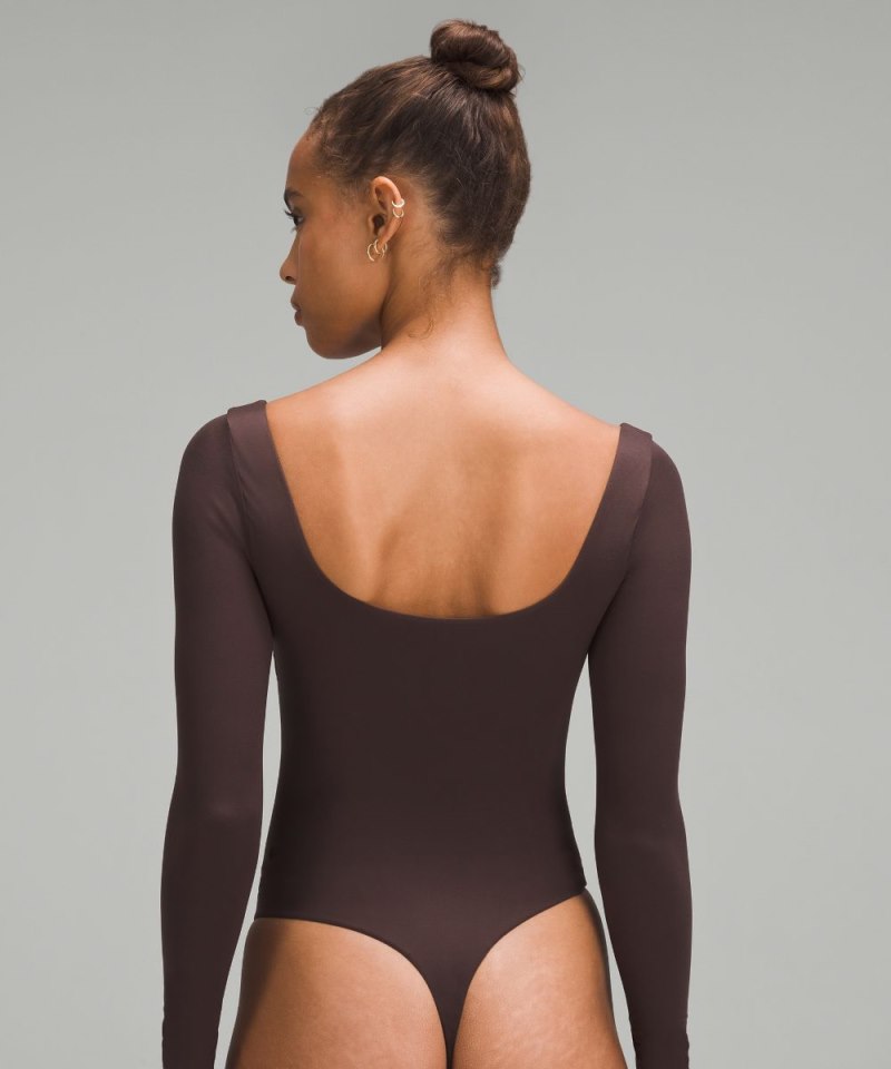 Lululemon Wundermost Ultra-Soft Nulu Square-Neck Long-Sleeve Bodysuit Espresso (not available) Online Outlet Sale