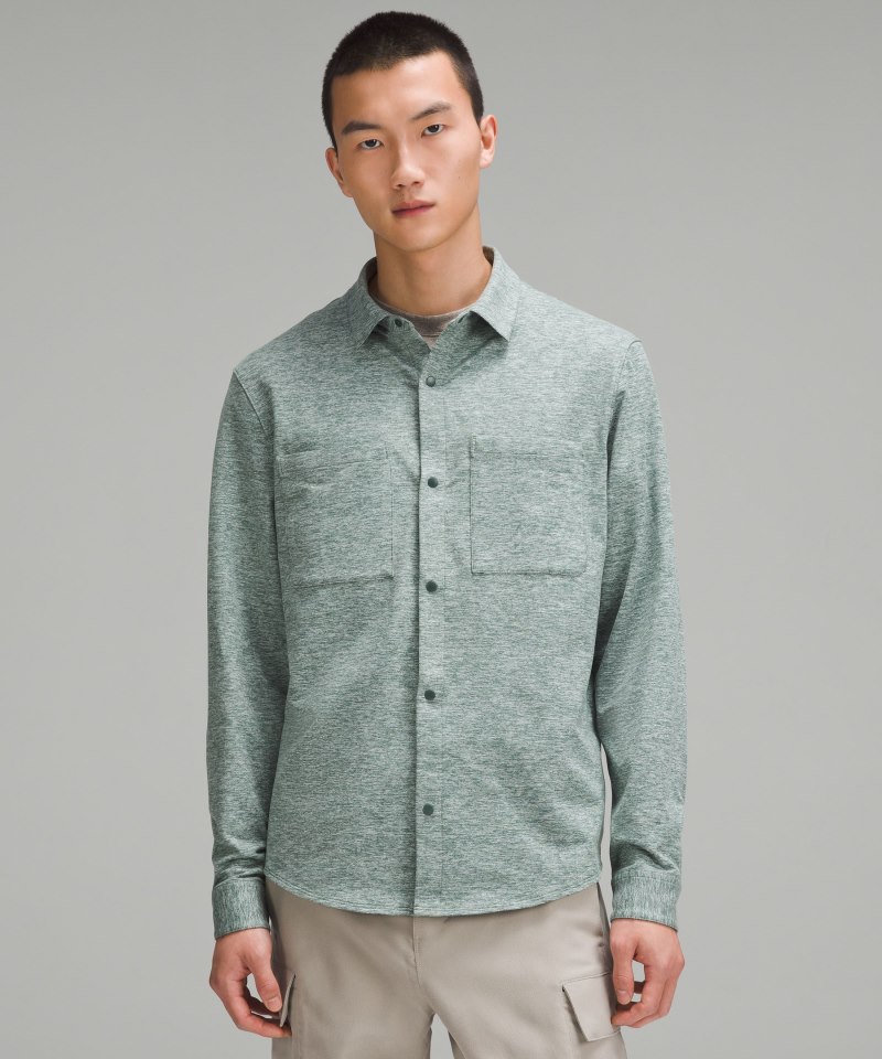 Lululemon Rulu Button-Up Shirt Heathered Dark Forest Online Outlet Sale