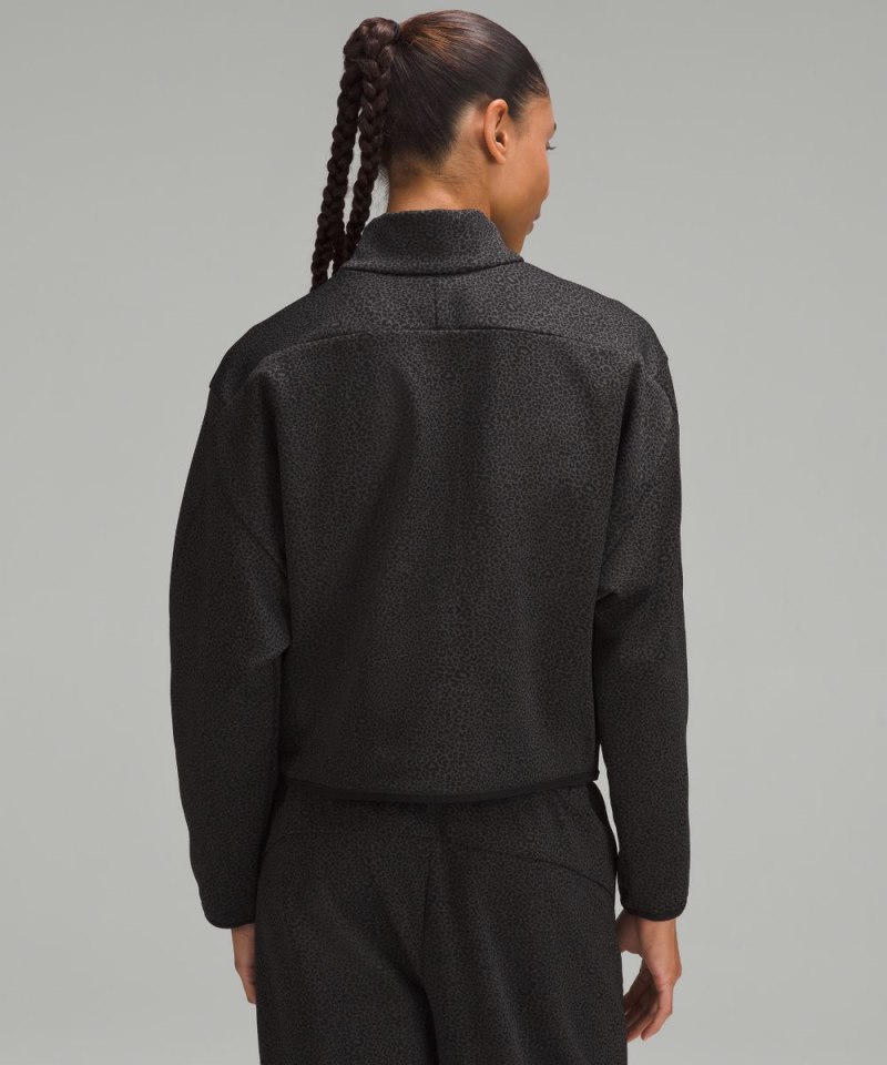 Lululemon lululemon lab Double-Knit Jacquard Half Zip Leopardo Mini Jacquard Graphite Grey Black Online Outlet Sale