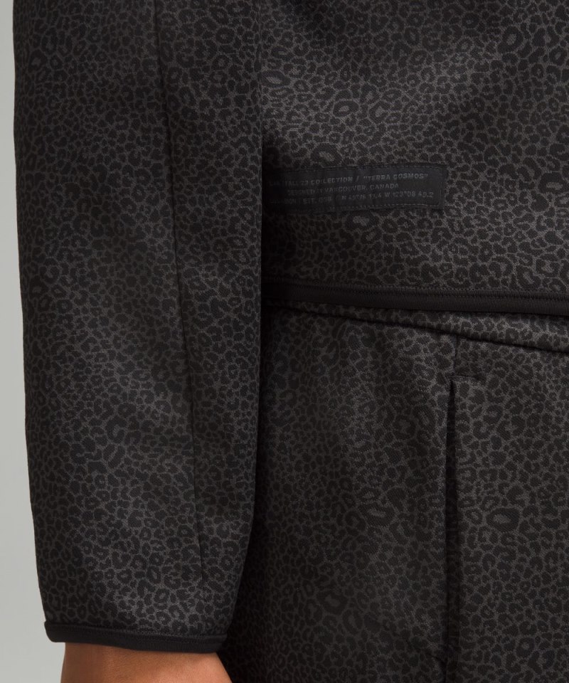 Lululemon lululemon lab Double-Knit Jacquard Half Zip Leopardo Mini Jacquard Graphite Grey Black Online Outlet Sale