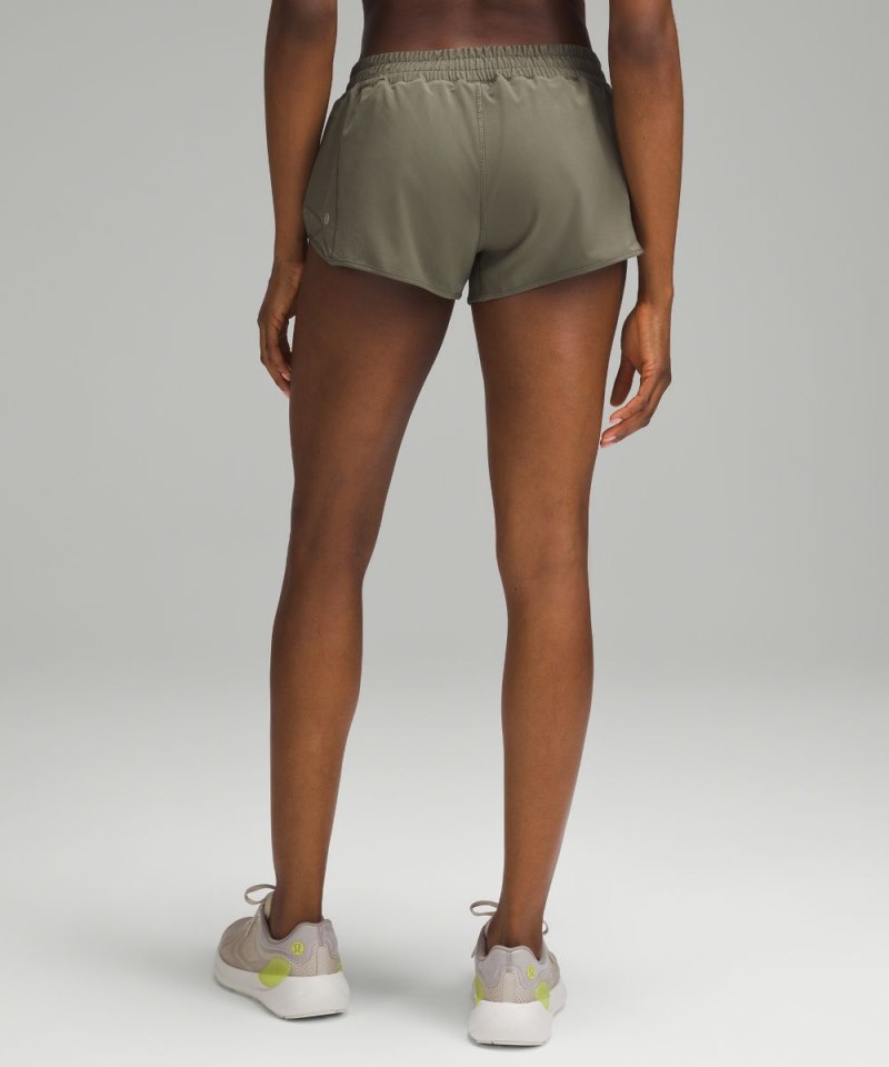 Lululemon Hotty Hot Low-Rise Lined Short 2.5" Army Green Online Outlet Sale
